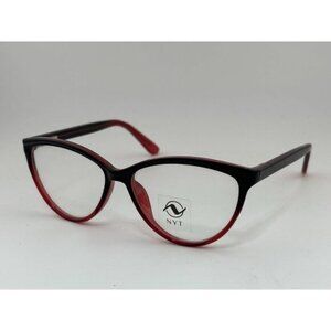 NYT - A303017 52-15-140 C5 Black & Red Acetate Glasses Frames